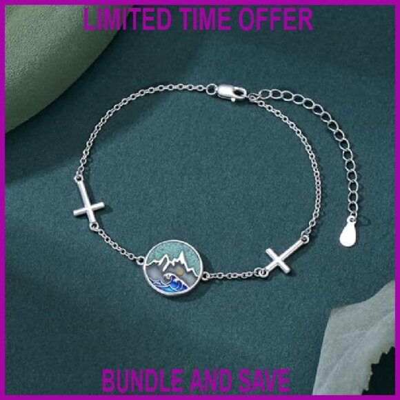 Sterling Silver Mustard Seed Cross Bracelet Christian Faith Jewelry - Picture 4 of 8